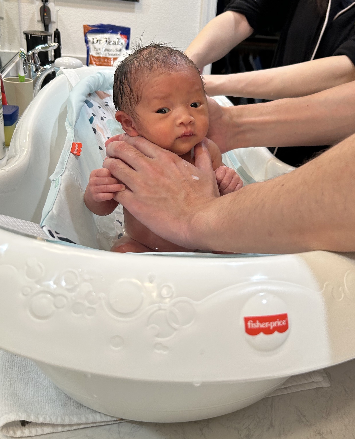 Rhea's first shower